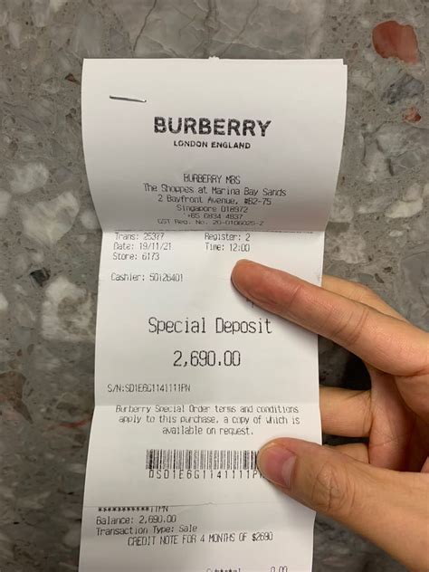 burberry ticket